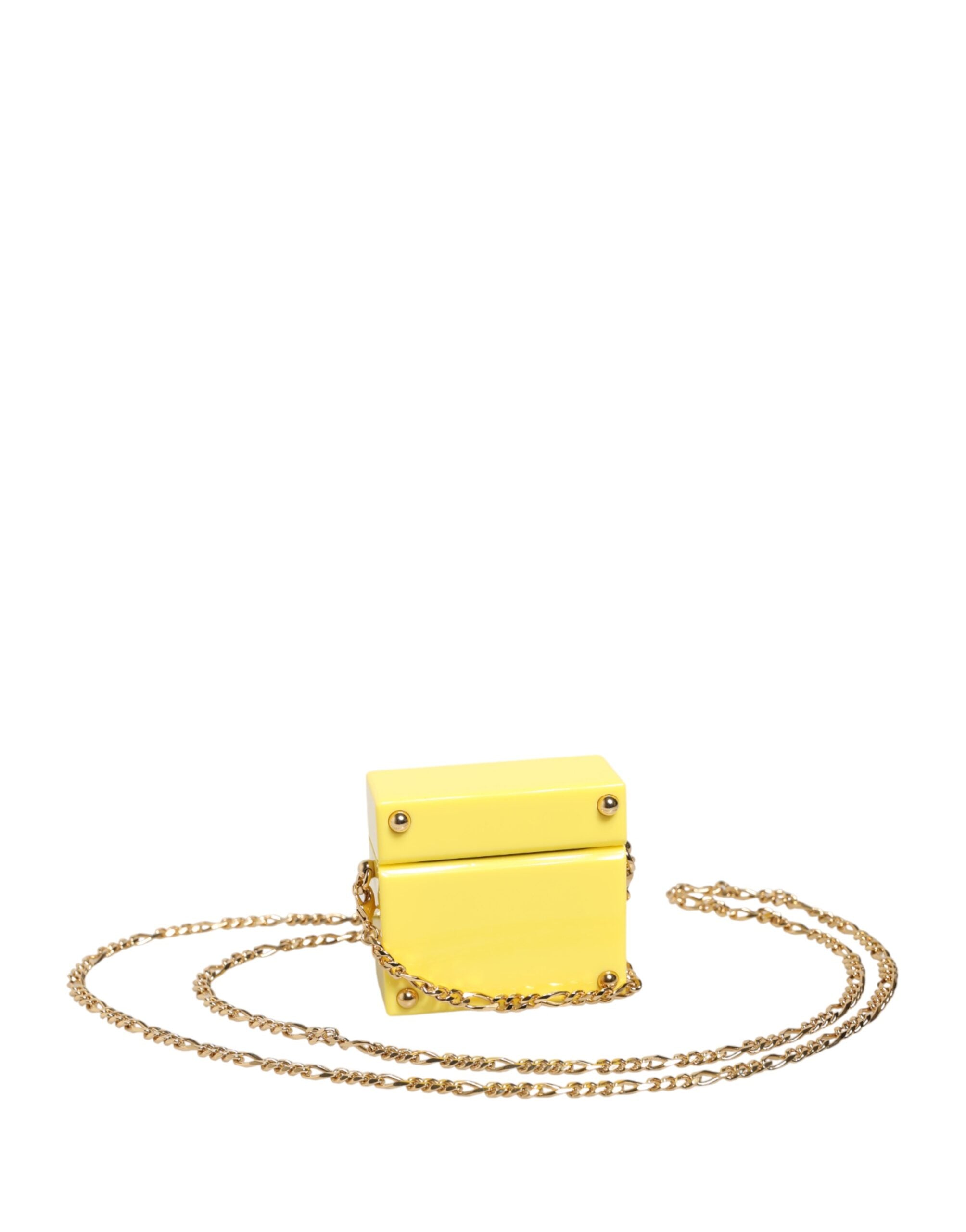 Dolce &amp; Gabbana Gul DG Logo Plaque Cover Guldkæde Airpods Etui