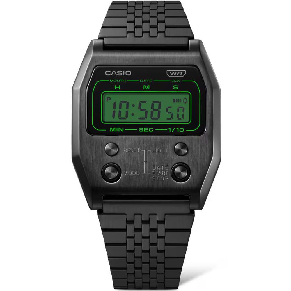Casio sort digitalur i rustfrit stål