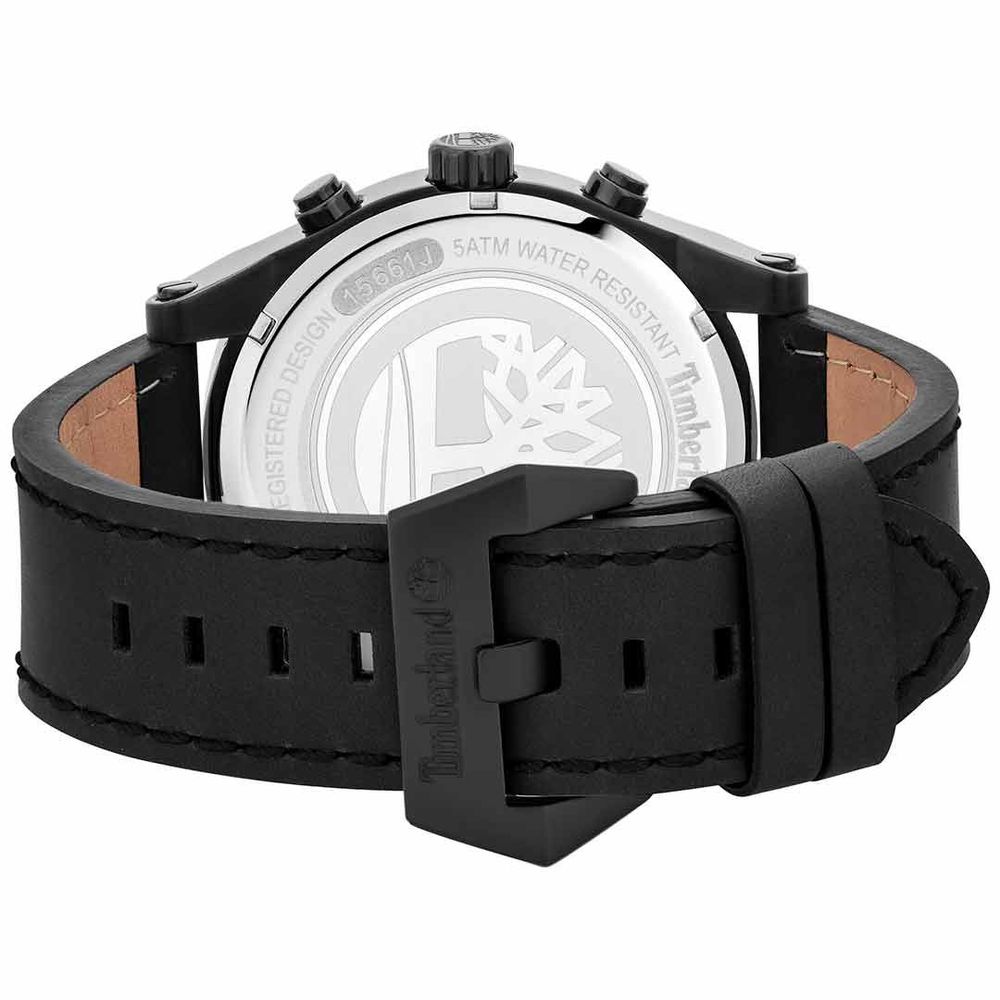 Timberland Black Leather Dress Watch