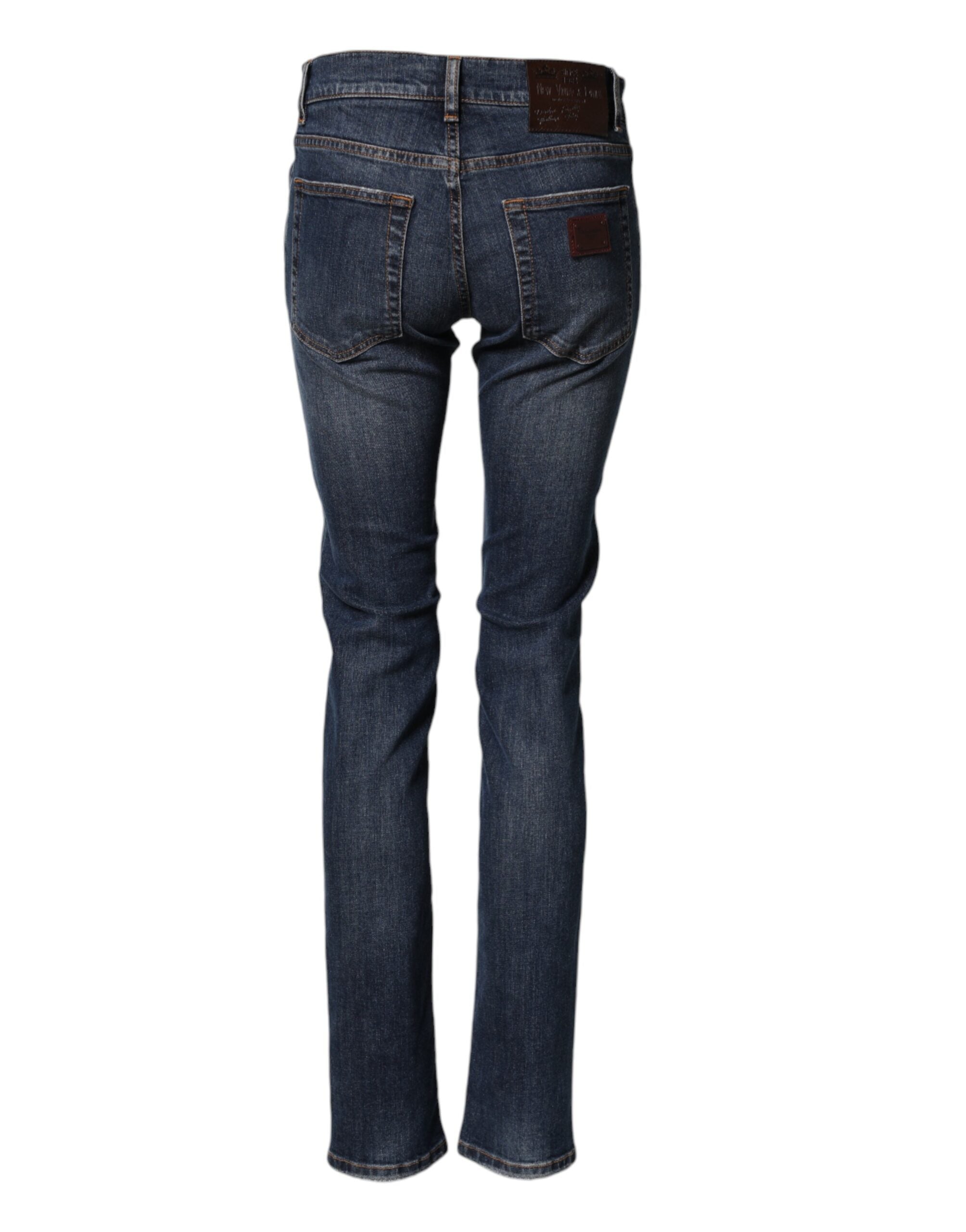 Dolce &amp; Gabbana Blå Bomuldsstretch Skinny Herre Denim Jeans