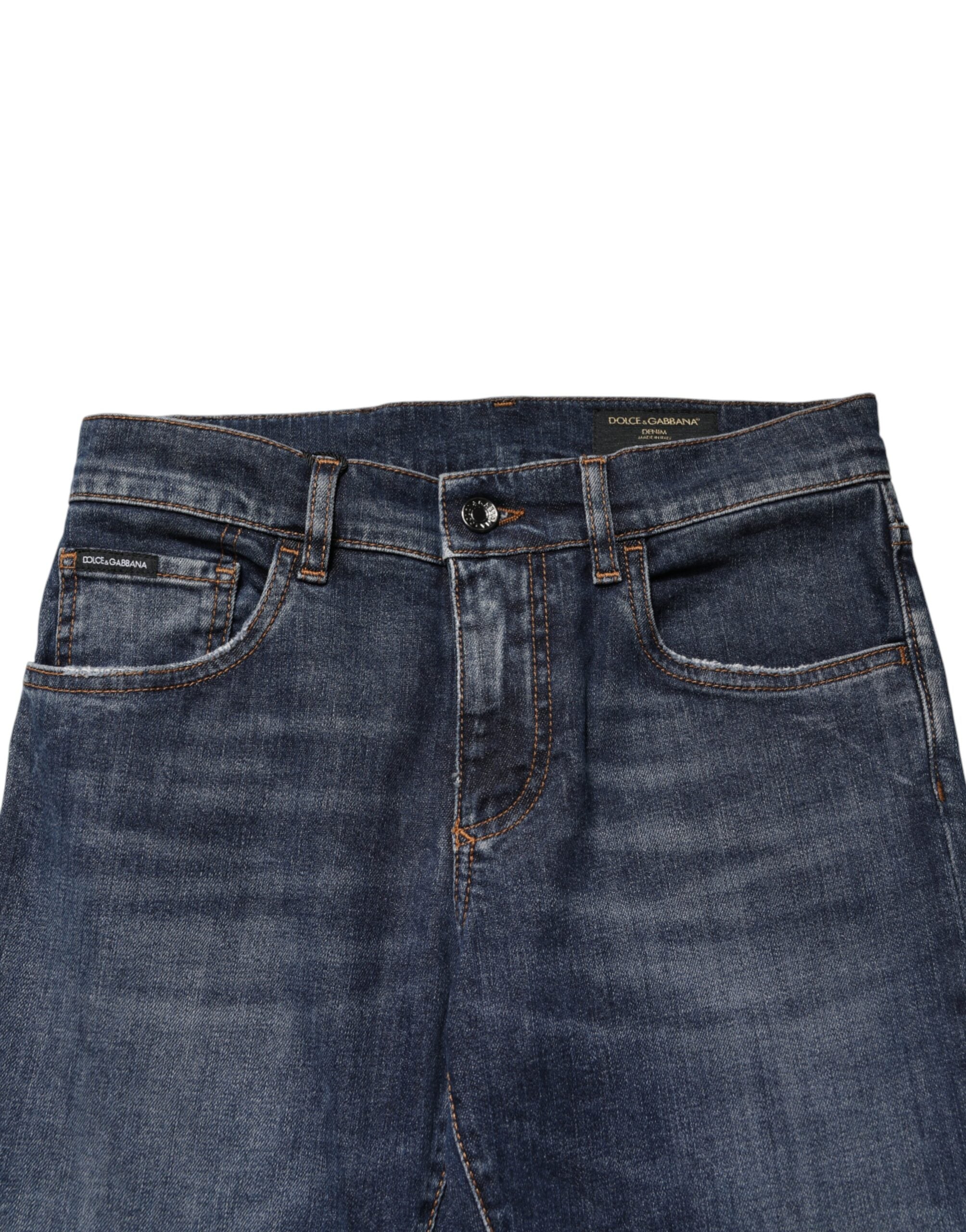 Dolce &amp; Gabbana Blå Bomuldsstretch Skinny Herre Denim Jeans