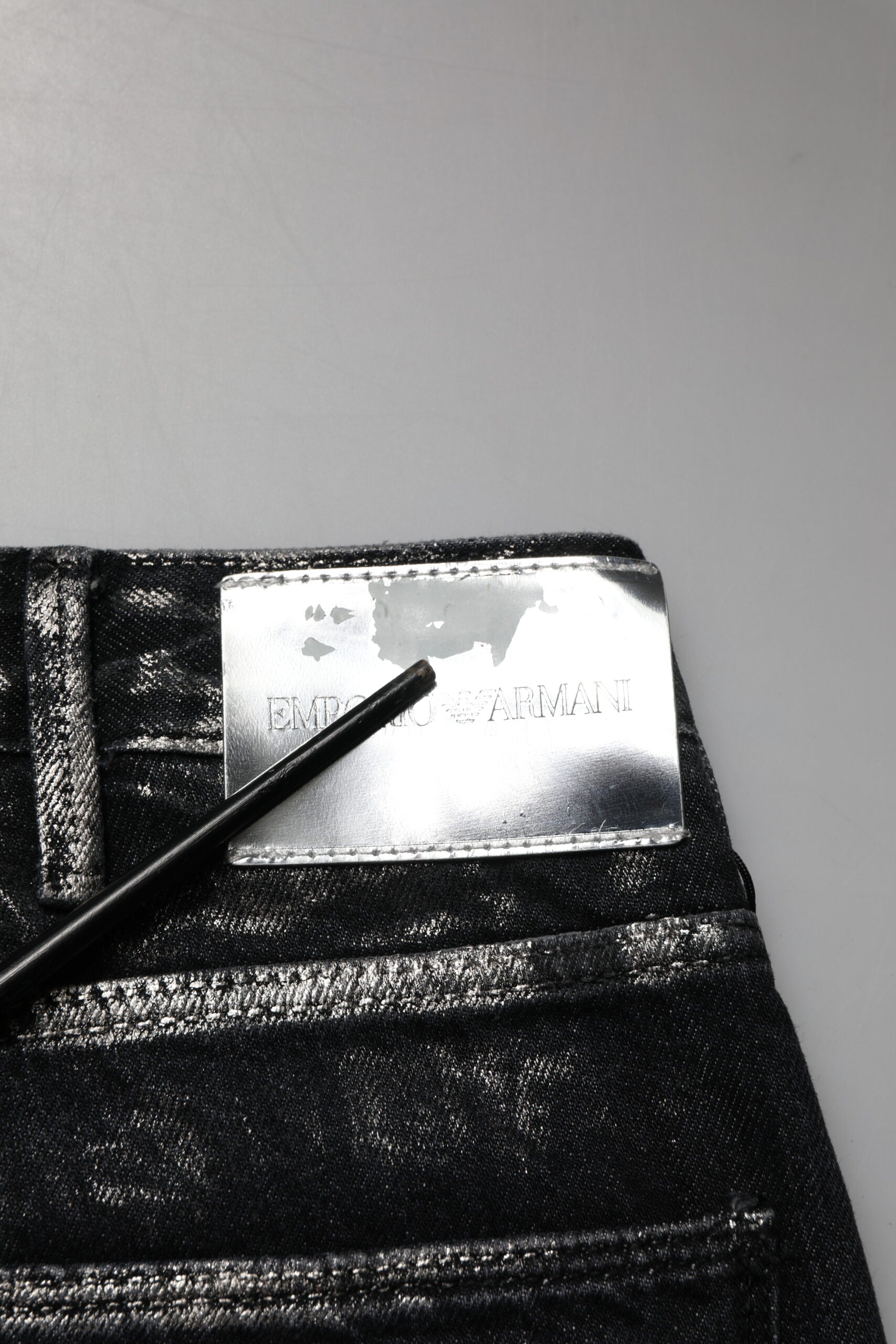 Emporio Armani Sorte, vaskede slim fit herrejeans i bomuld