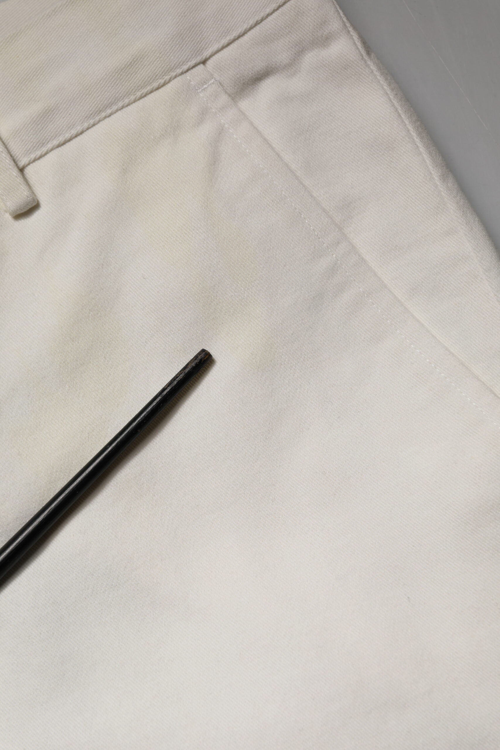 Daniele Alessandrini Hvide Bomulds Chino Bukser med Lige Striber