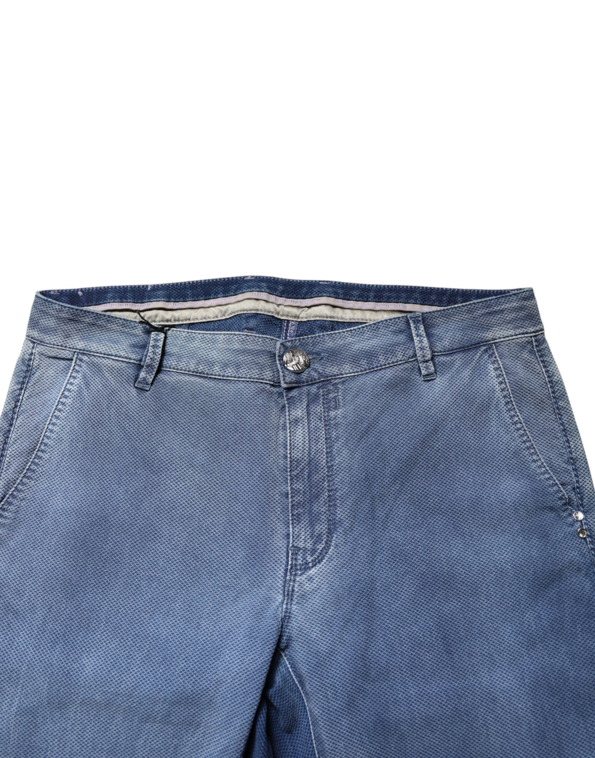 Nine In The Morning Blå Bomuldsstretch Chino Bukser Til Herrer