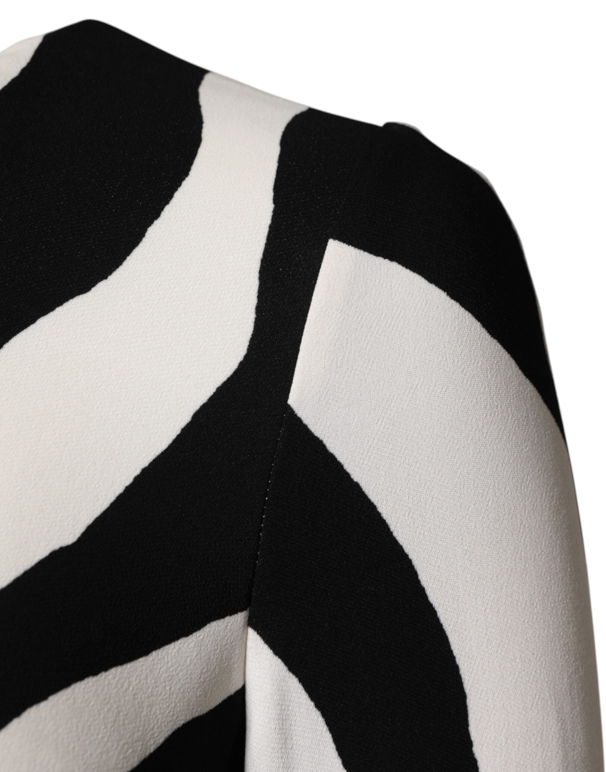 Dolce &amp; Gabbana Svartvit Zebra Viskosklänning i Midimodell