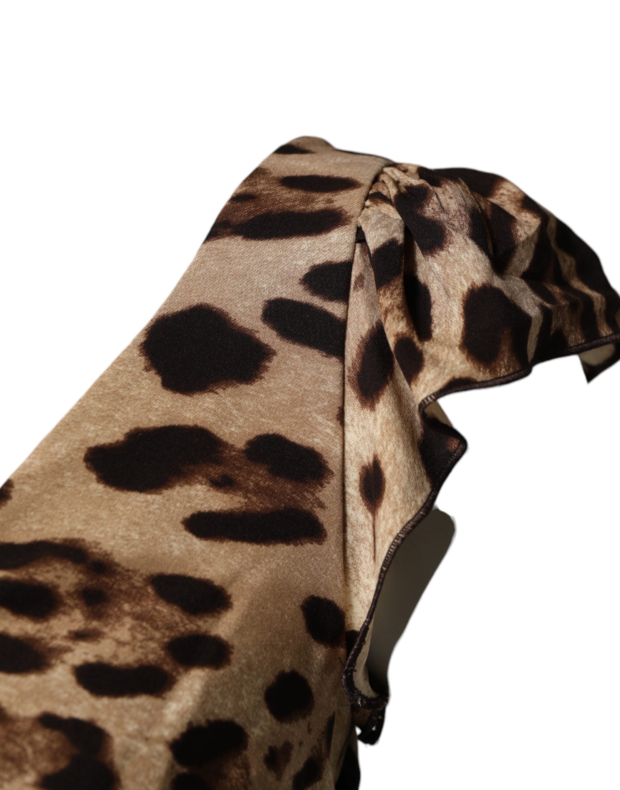 Dolce &amp; Gabbana Brun Leopard Ærmeløs Skede Midikjole