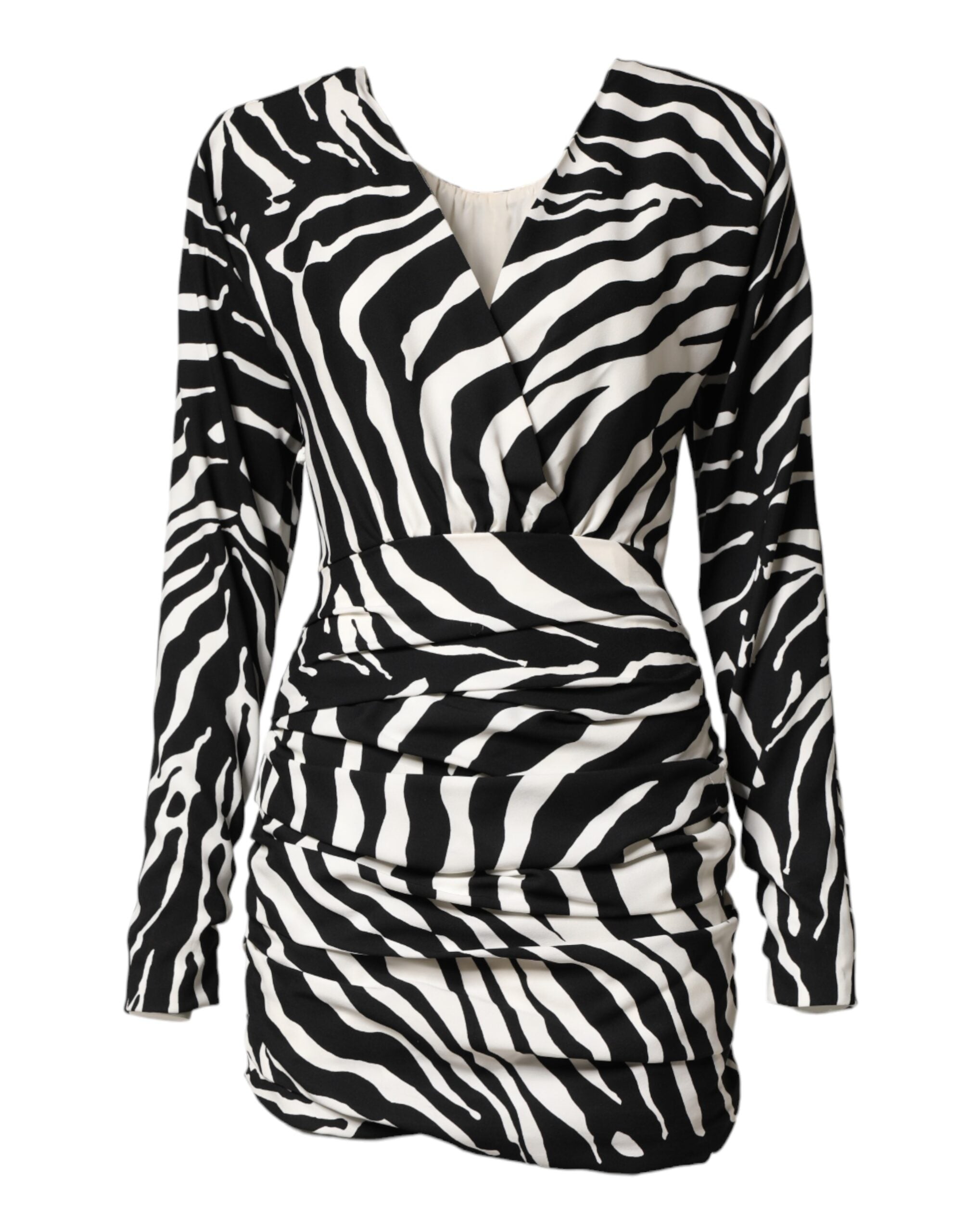 Dolce &amp; Gabbana Sort/Hvid Zebra Silke Minikjole