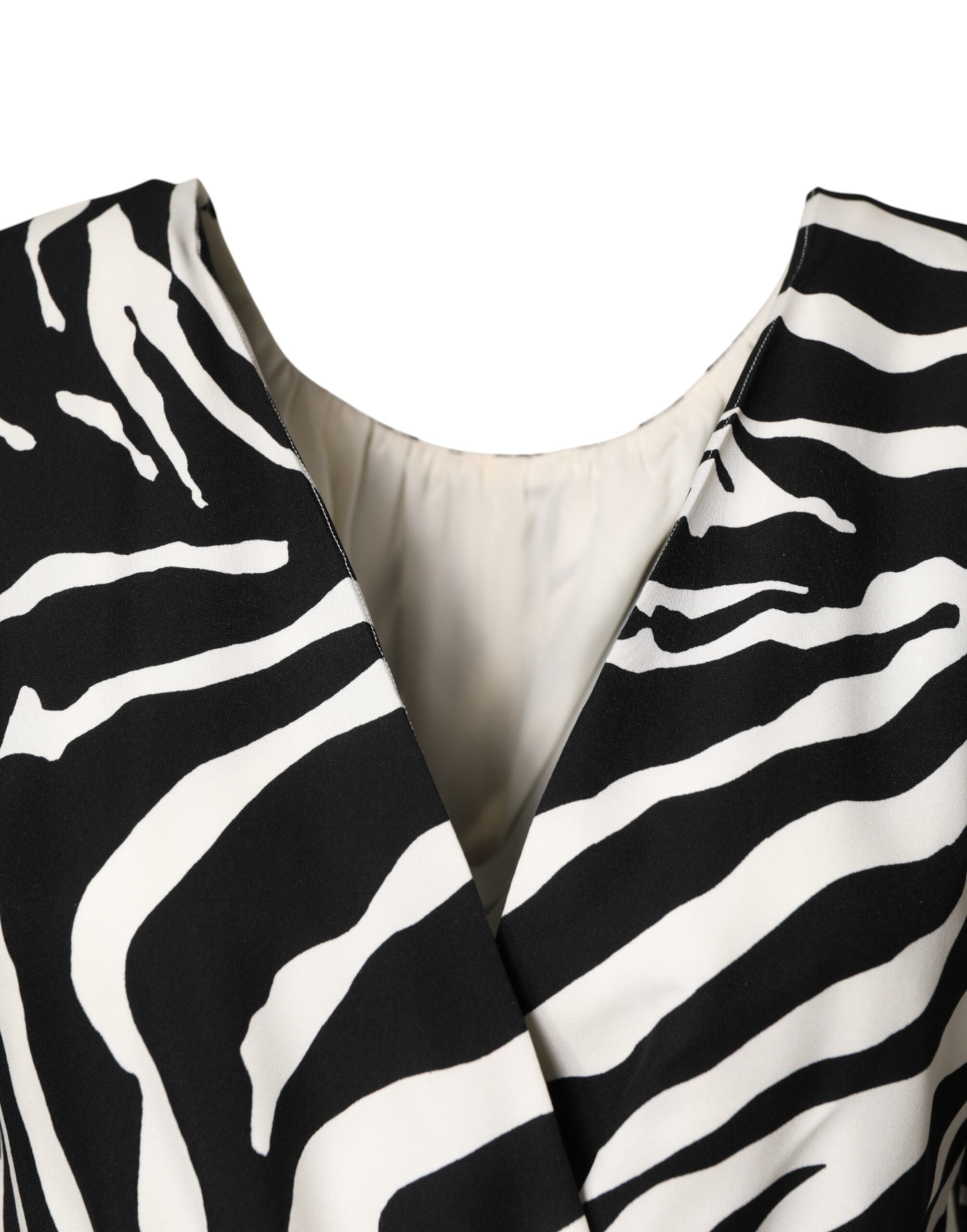 Dolce &amp; Gabbana Sort/Hvid Zebra Silke Minikjole