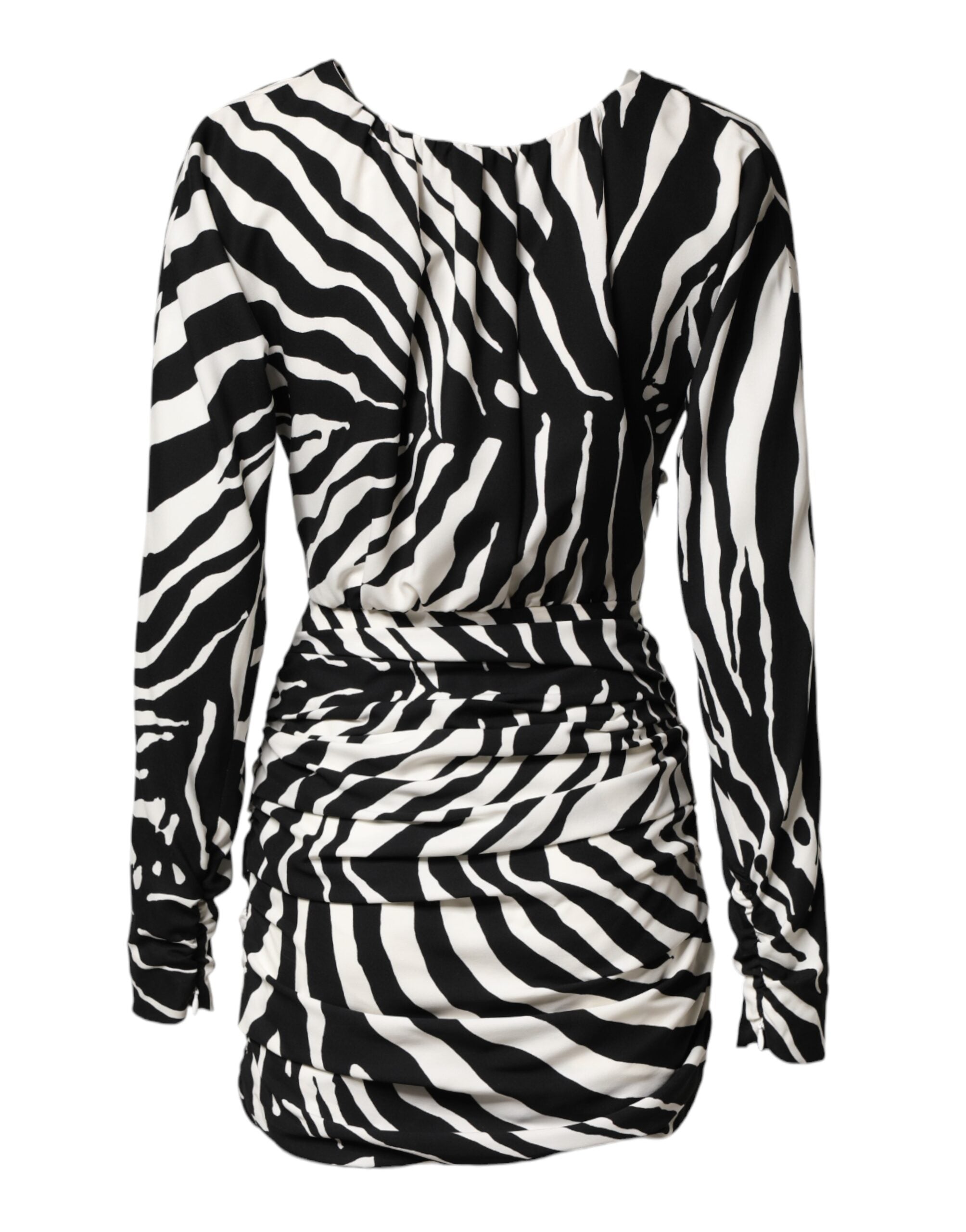Dolce &amp; Gabbana Sort/Hvid Zebra Silke Minikjole