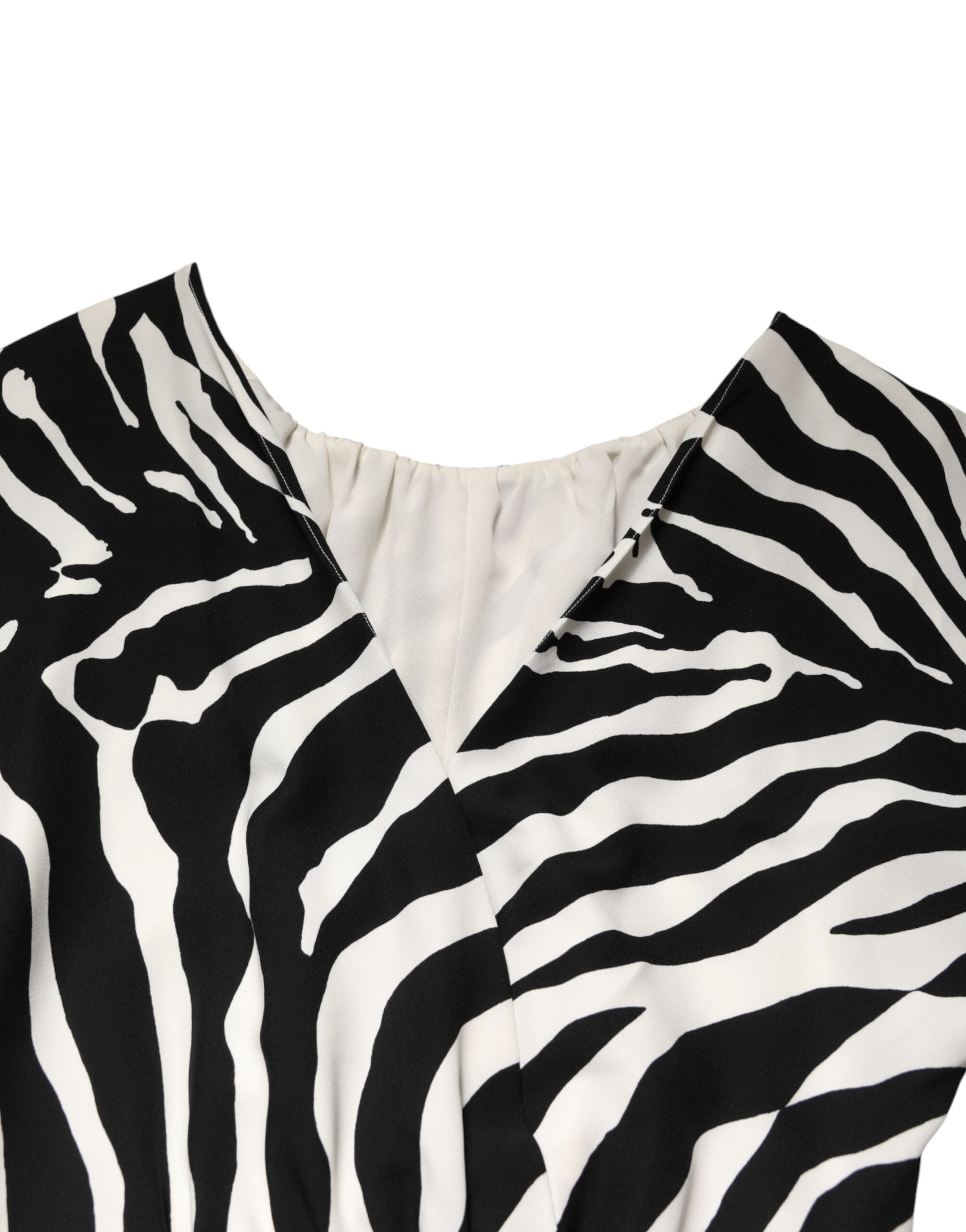 Dolce &amp; Gabbana Sort/Hvid Zebra Silke Minikjole