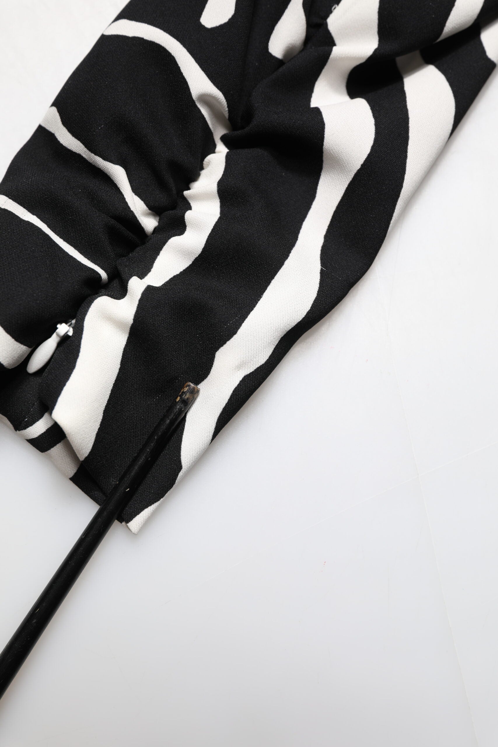 Dolce &amp; Gabbana Sort/Hvid Zebra Silke Minikjole