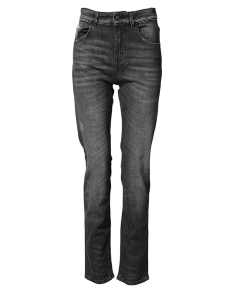 Dolce & Gabbana Gray High Waist Cotton Skinny Denim Jeans