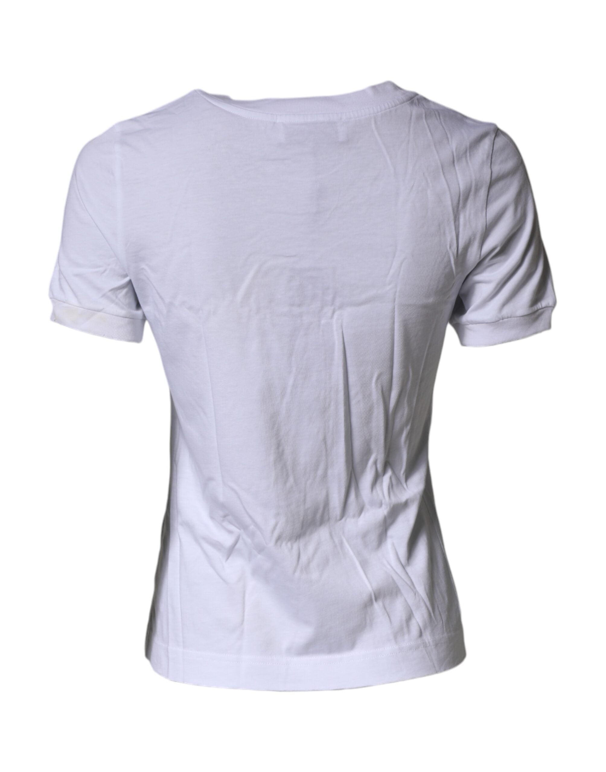 Dolce & Gabbana White DG Logo Kortærmet T-shirt med rund hals