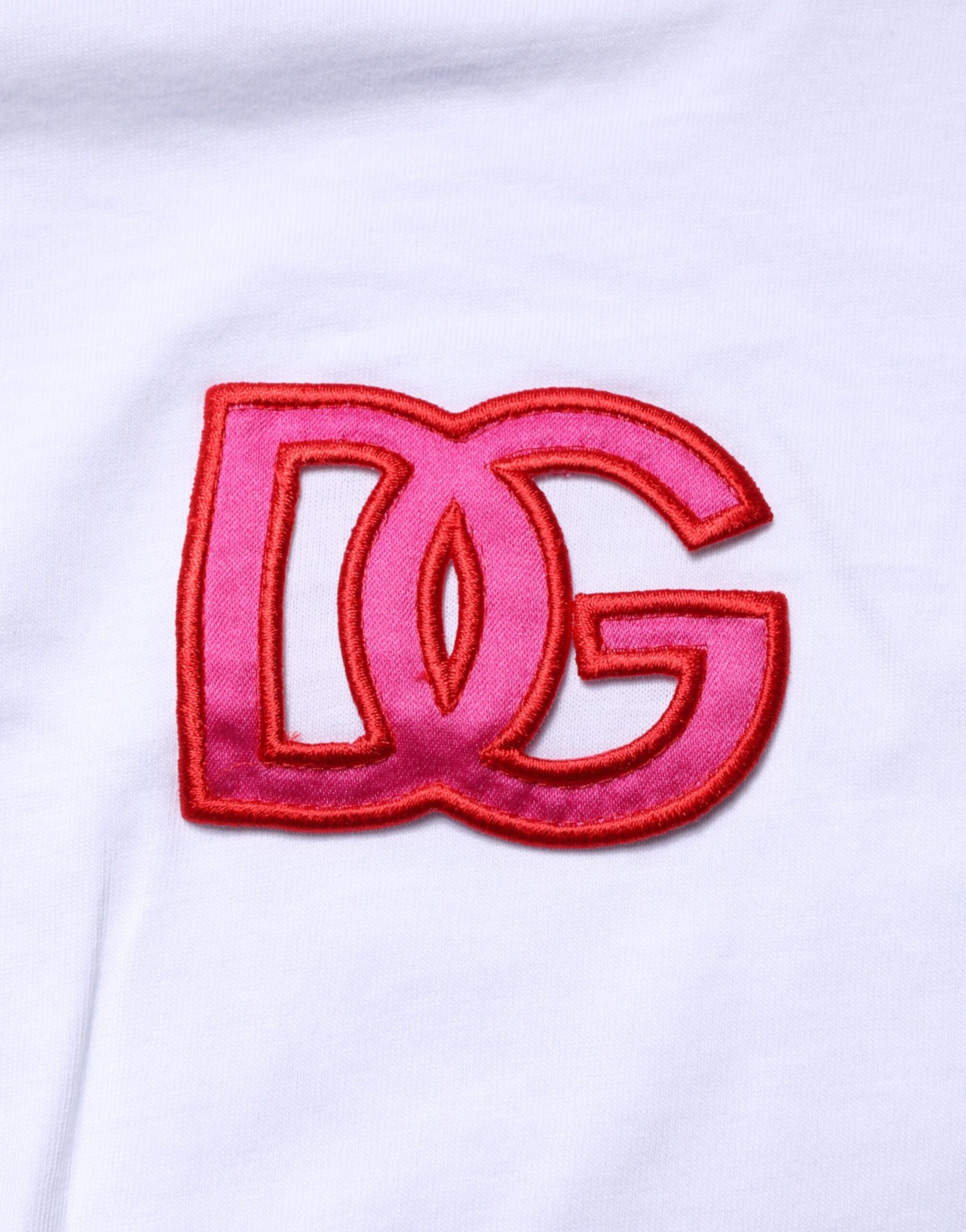 Dolce & Gabbana White DG Logo Kortærmet T-shirt med rund hals