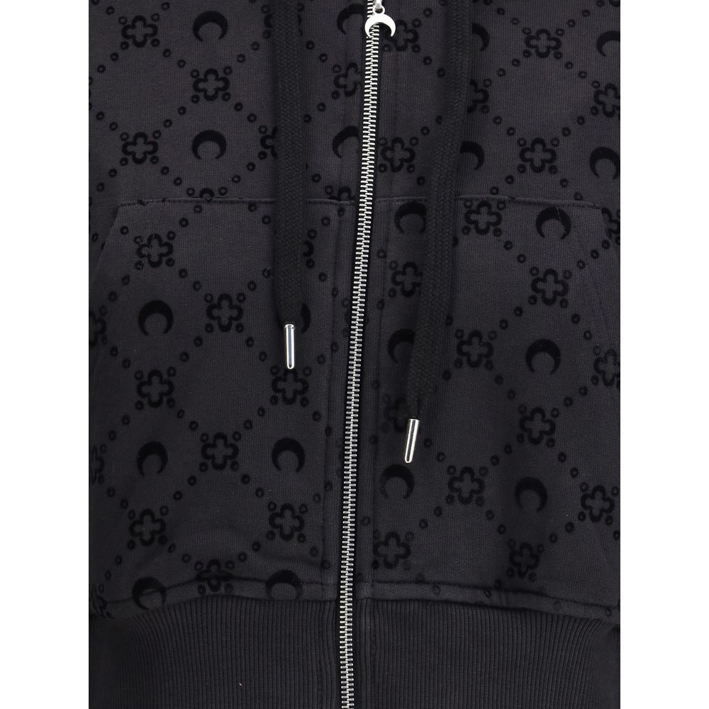 Marine Serre Black Cotton Sweatshirt