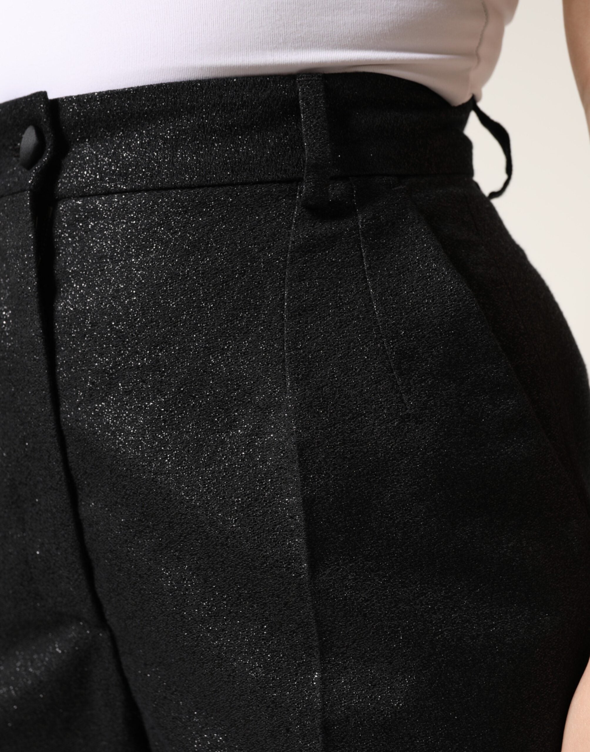 Dolce &amp; Gabbana Sorte Polyester Casual Højtaljede Mini Shorts