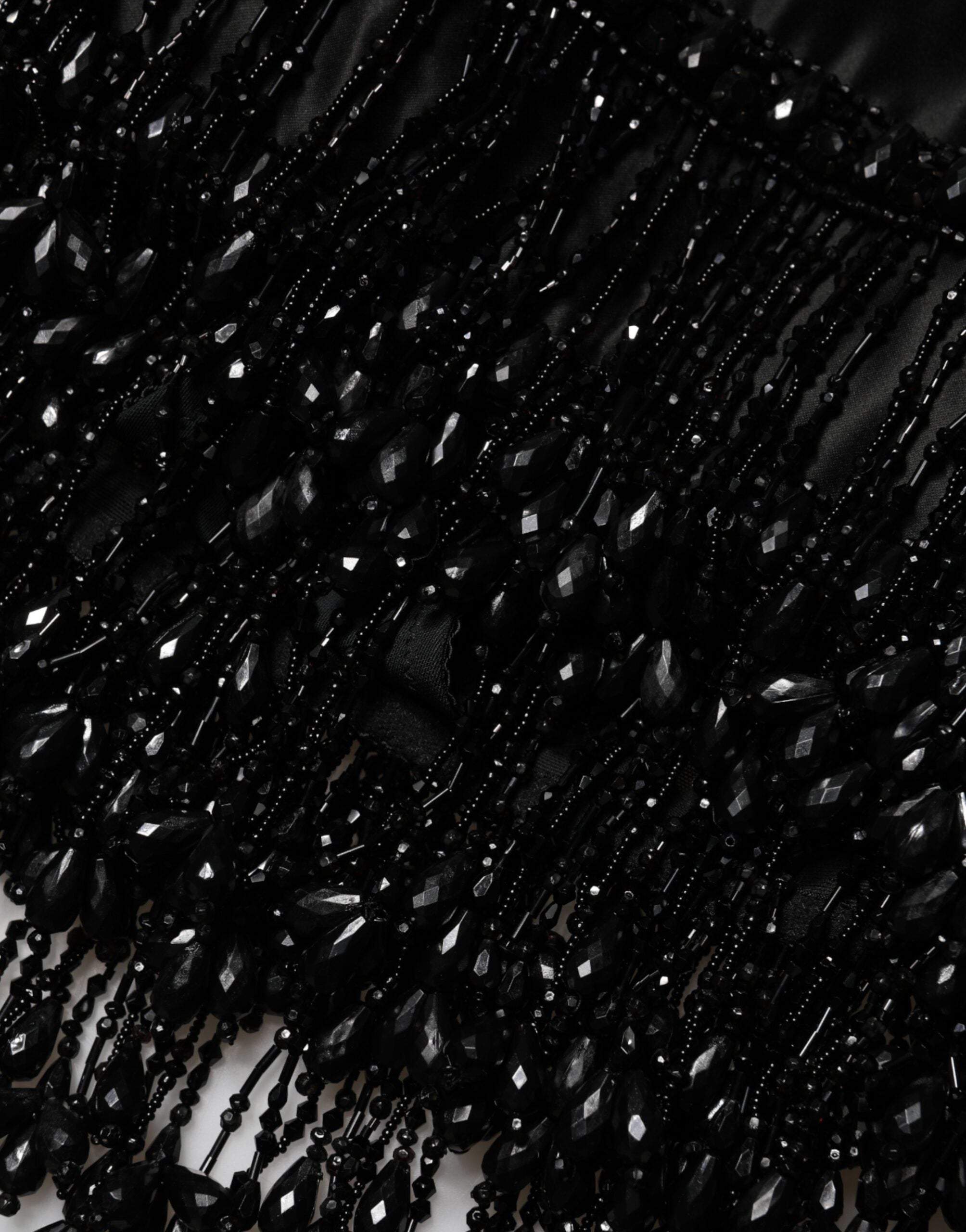 Dolce & Gabbana Black Nylon Embellished Lace Mini Skirt