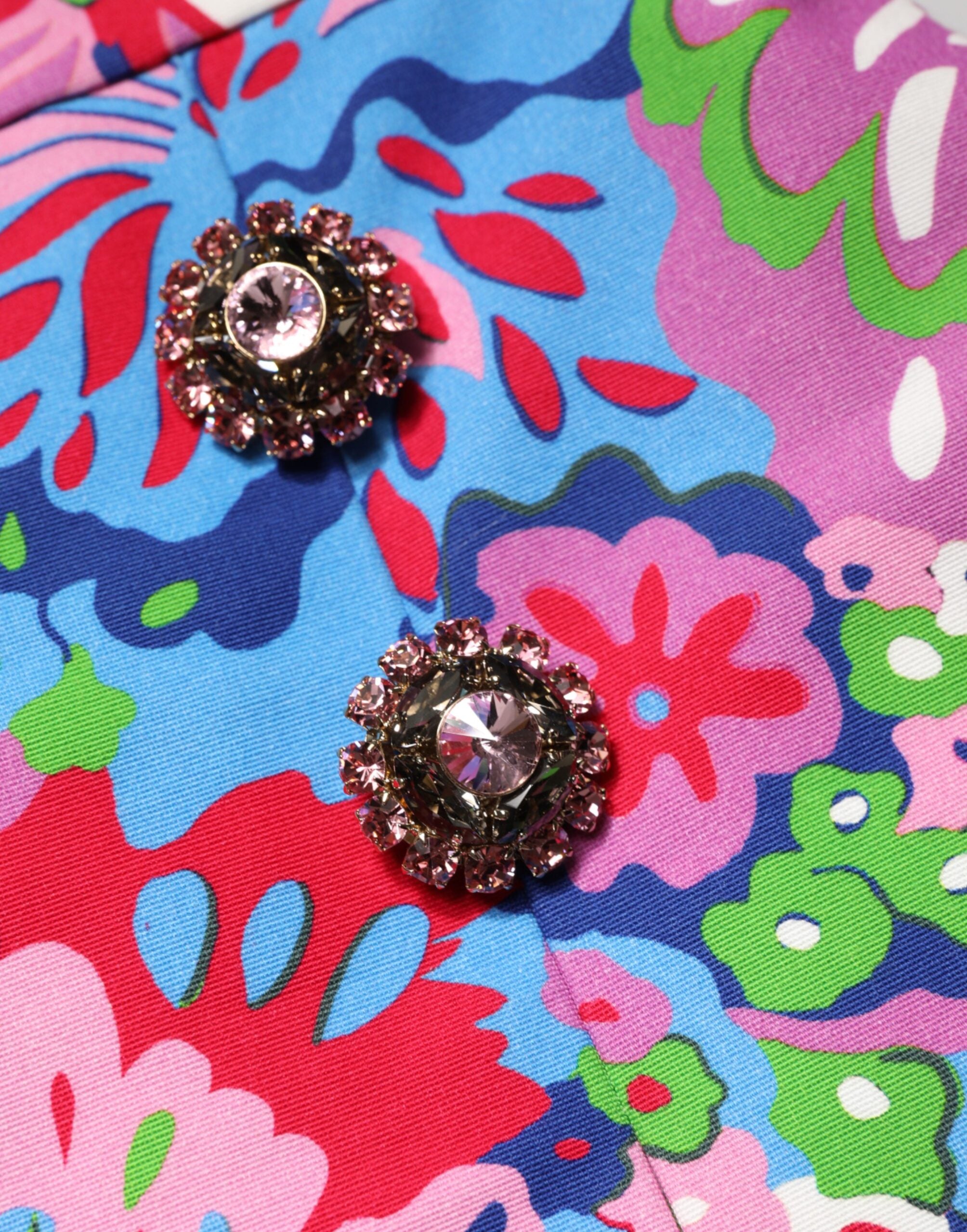 Dolce &amp; Gabbana Flerfarvede Blomsterknappede Mini Shorts med Høj Talje