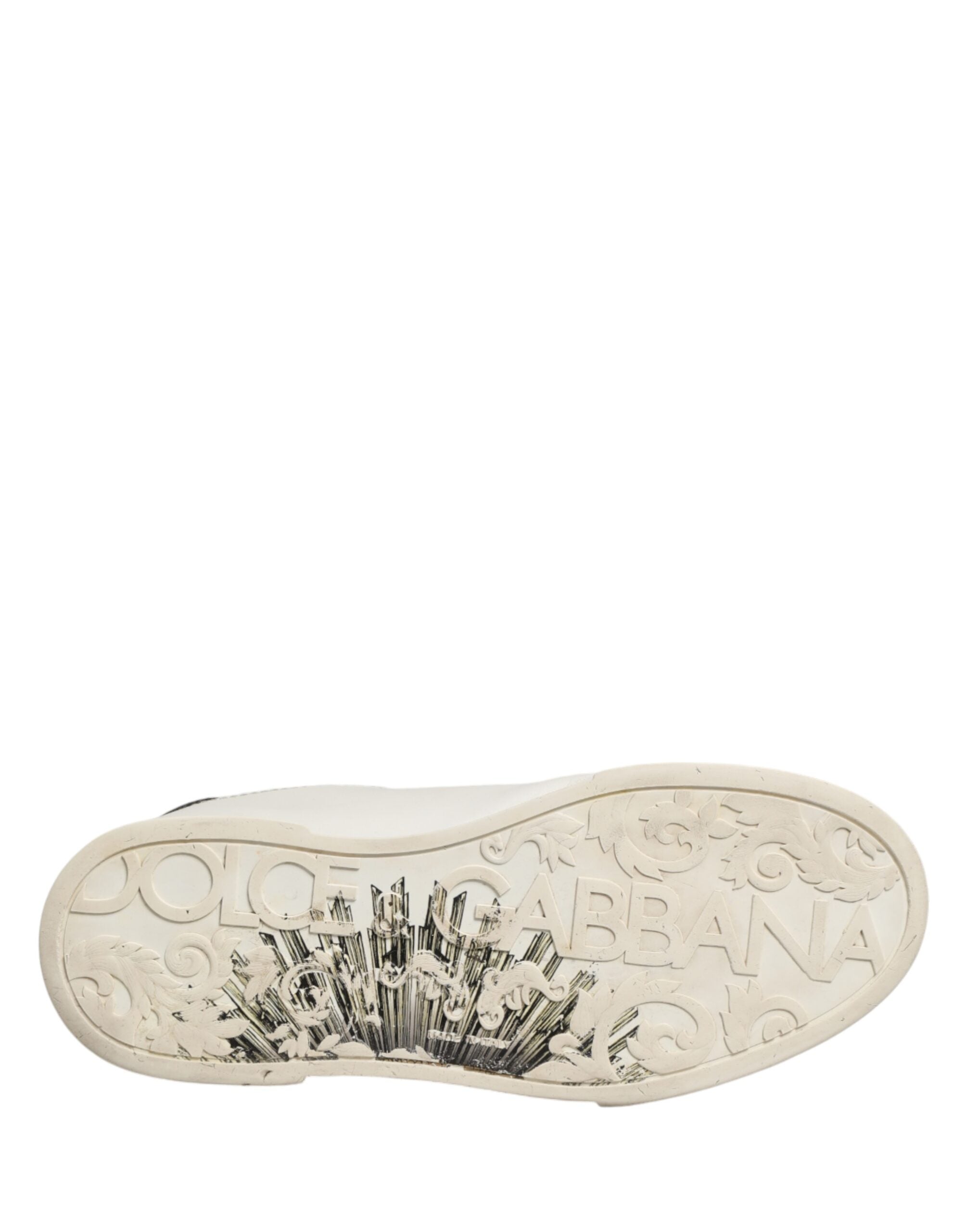 Dolce & Gabbana White Black Crown Low Top Sneakers Men  Shoes