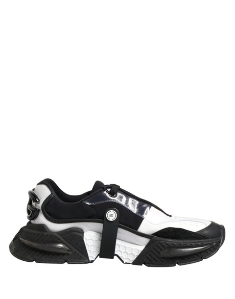 Dolce & Gabbana White Black Logo Airmaster Sneakers Men Shoes