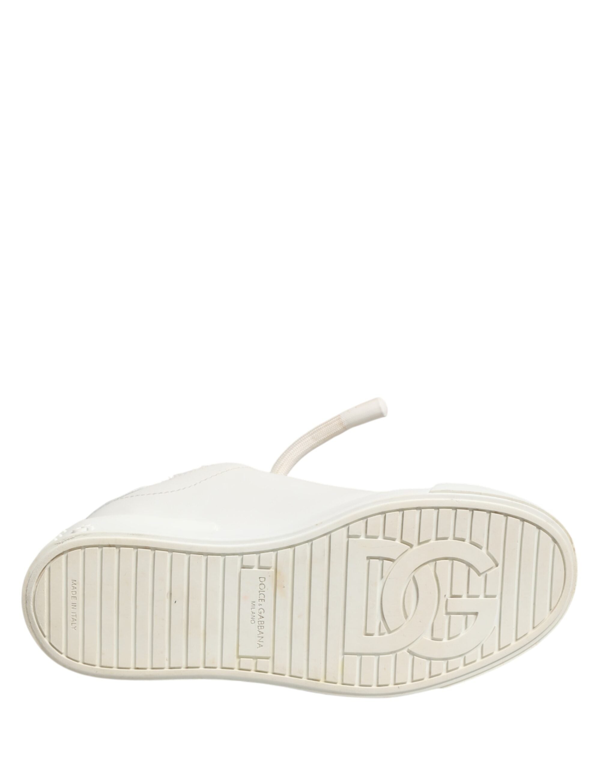 Dolce & Gabbana White Leather Men Low Top Sneakers Shoes