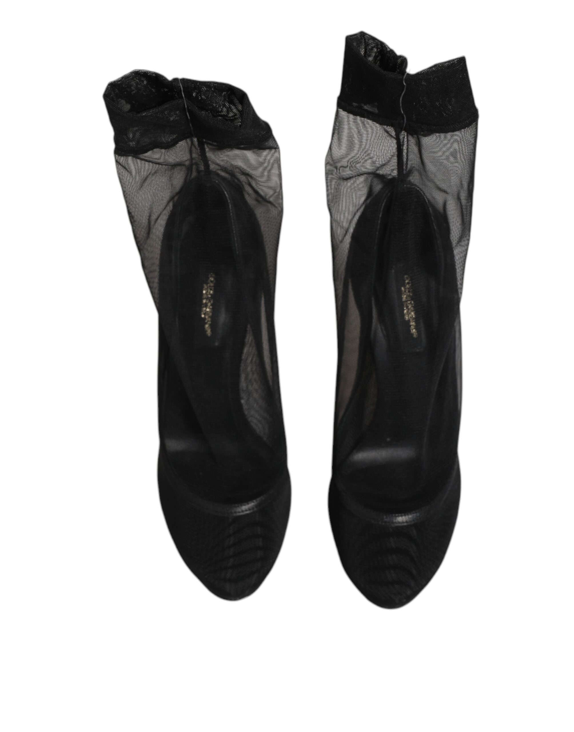 Dolce &amp; Gabbana Sorte Nylon Stretch Mesh Sok Støvler Sko