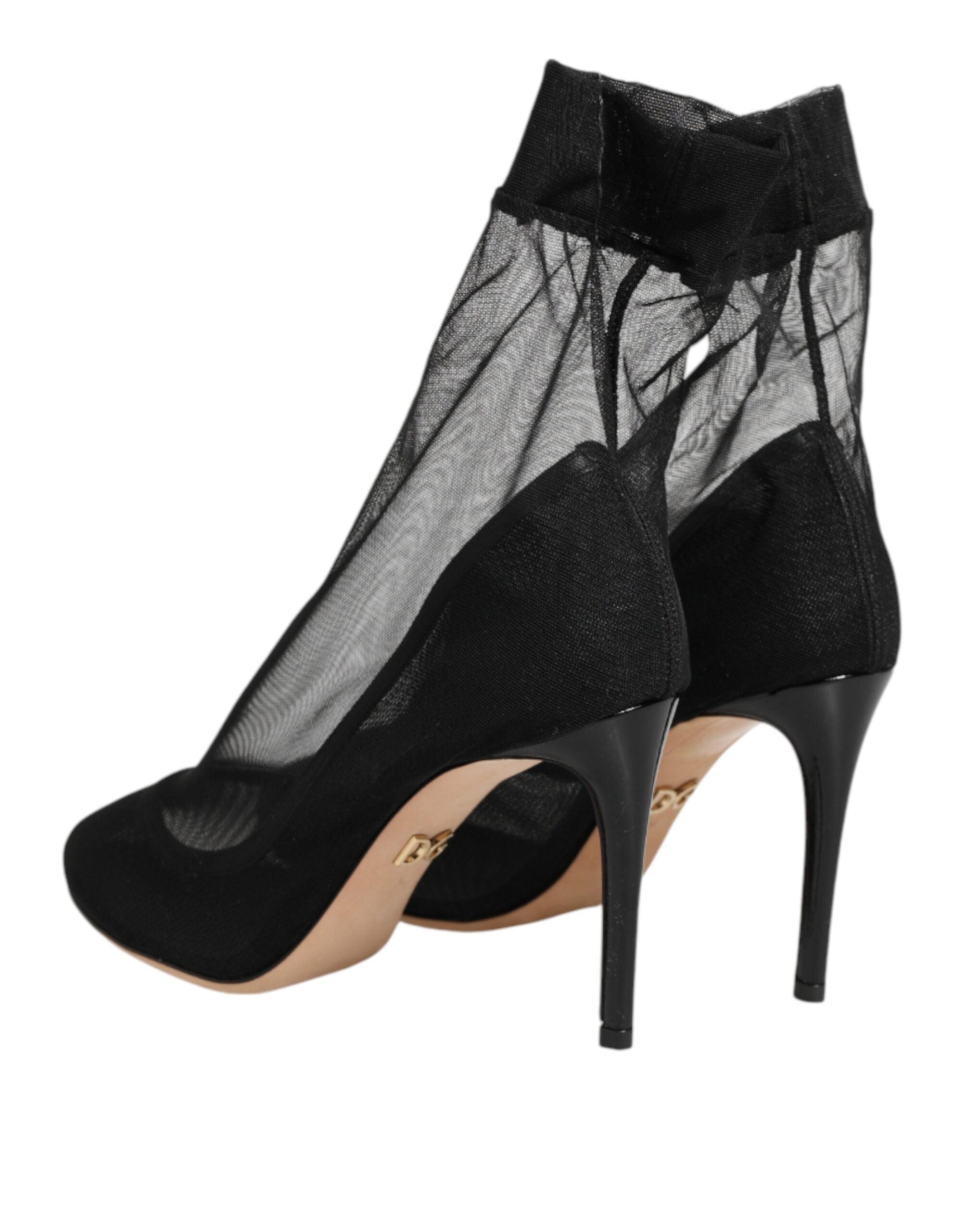 Dolce &amp; Gabbana Sorte Nylon Stretch Mesh Sok Støvler Sko