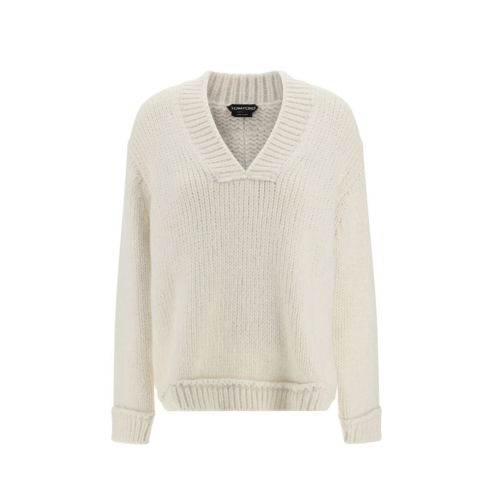 Tom Ford White Alpaca Leather Sweatshirt