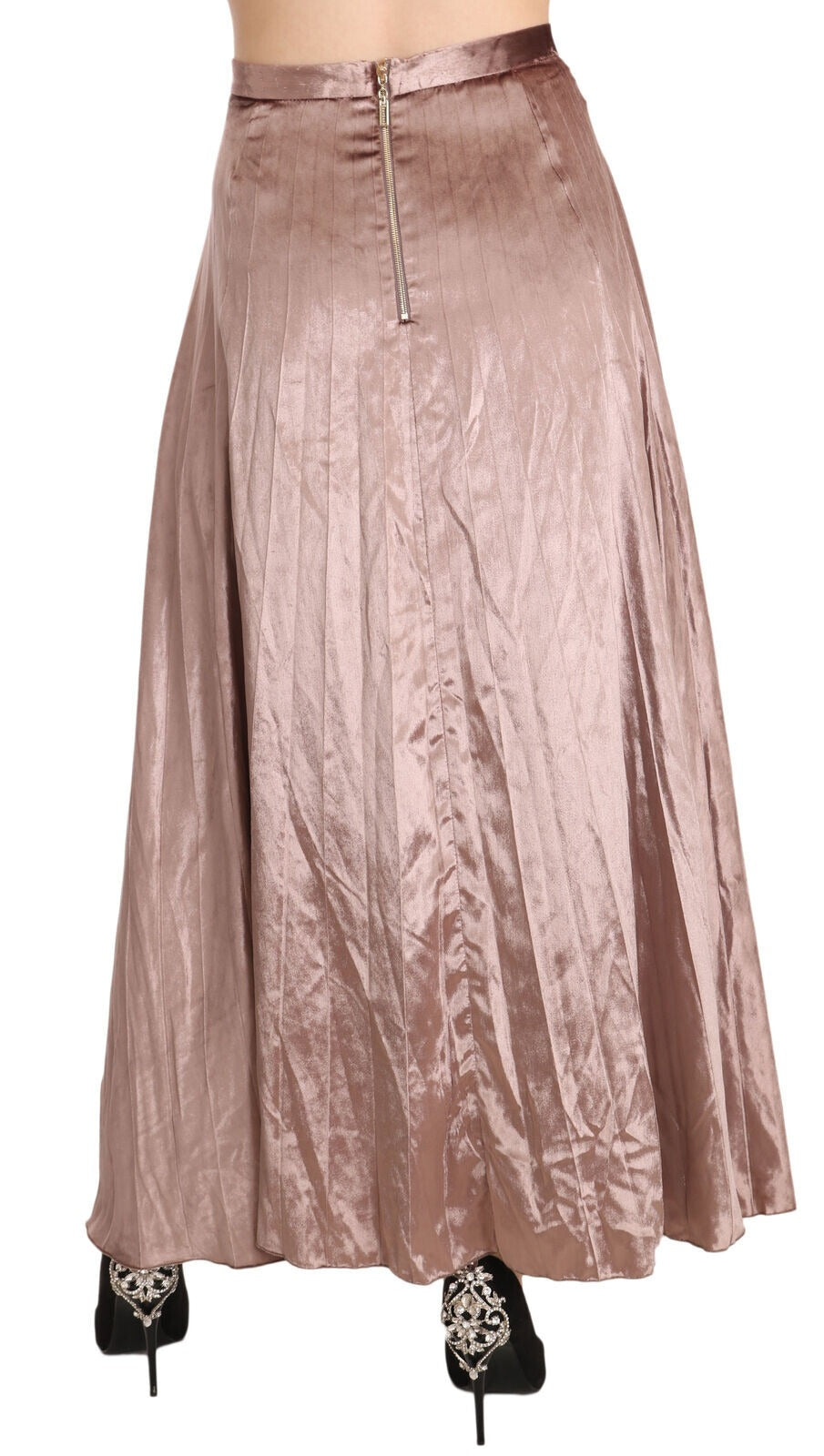 Mangano Chocolate Viscose High Waist A-line Maxi Skirt