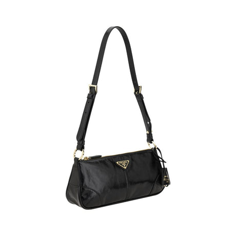 Prada Black Calf Leather Bos Taurus Shoulder Bag