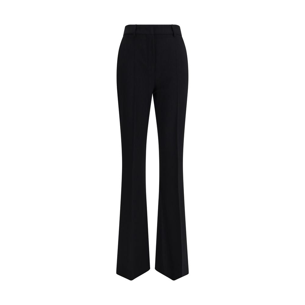 Max Mara Black Fleece Wool Flared Pants