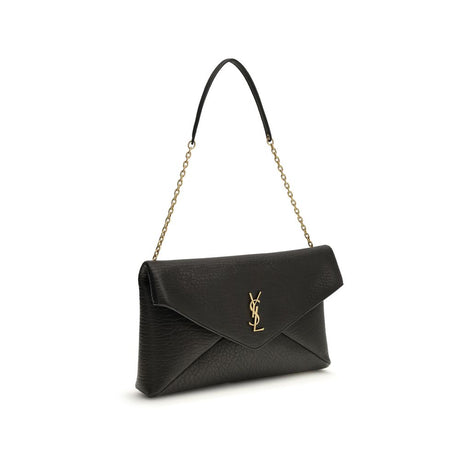 Saint Laurent Black Lamb Ovis Aries Aries Clutch Bag