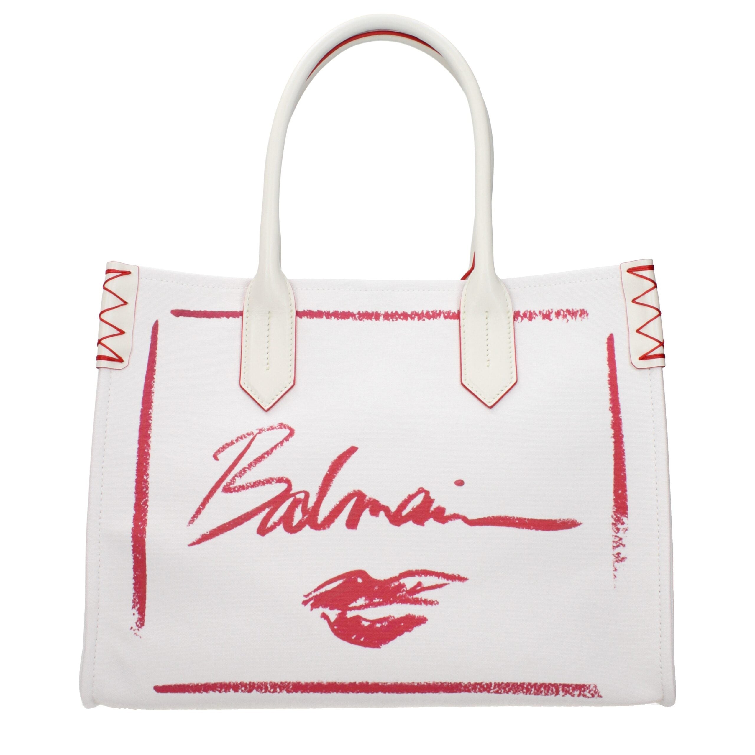 Balmain White Fabric Handbag