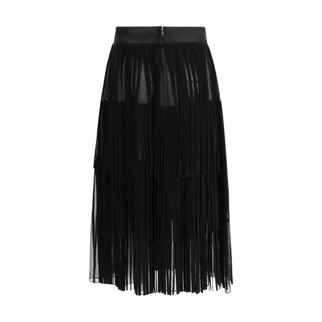 Dolce & Gabbana Black Silk Long Skirt