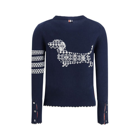 Thom Browne Blå Fleece Uld Sweatshirt
