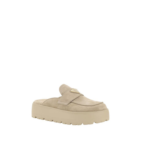 Prada Beige Rubber Platform Loafers