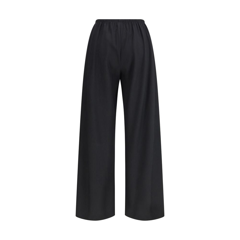 The Row Black Fleece Wool Casual Pants
