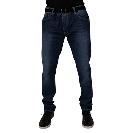 Dolce &amp; Gabbana Blå Vasket Bomuld Stretch Skinny Denim Jeans