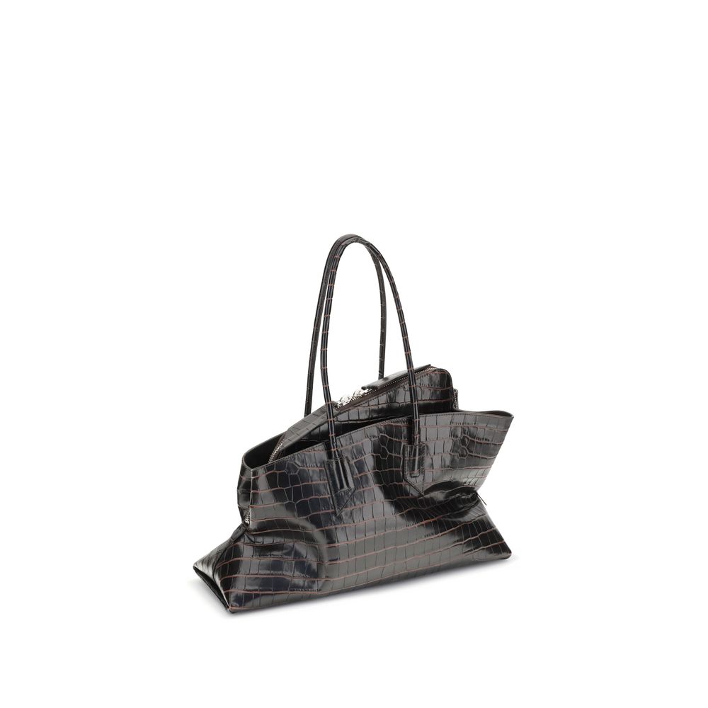 The Attico Black Calf Leather Bos Taurus Shoulder Bag