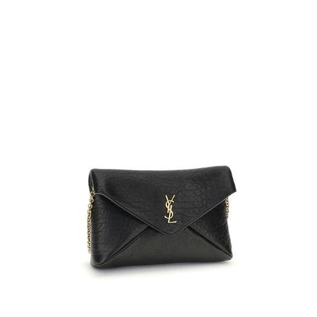 Saint Laurent Black Lamb Leather Clutch Bag