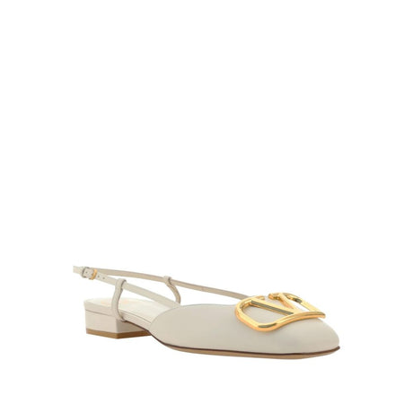 Valentino Garavani White Calfskin Ballet Flats