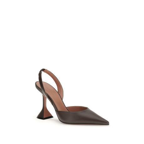Amina Muaddi Brune Kalveskindssko fra Bos Taurus med Høje Hæle