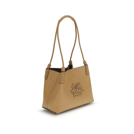 Etro Beige Kalveskinds Bos Taurus Skuldertaske
