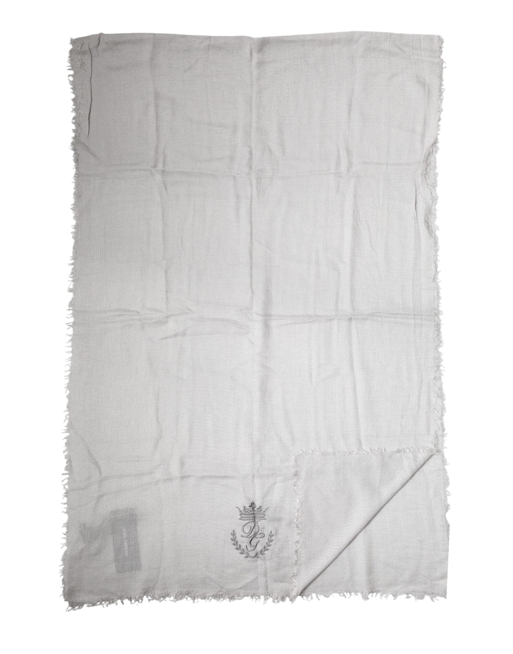 Dolce & Gabbana Gray Cashmere Knit Neck Wrap Shawl Scarf