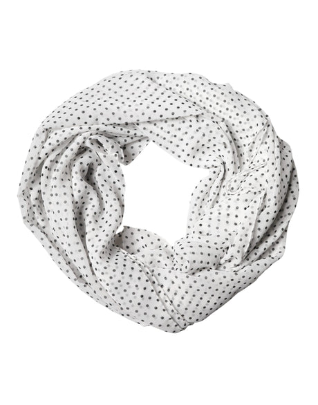 Dolce & Gabbana White Polka Dot Polyester Shawl Scarf