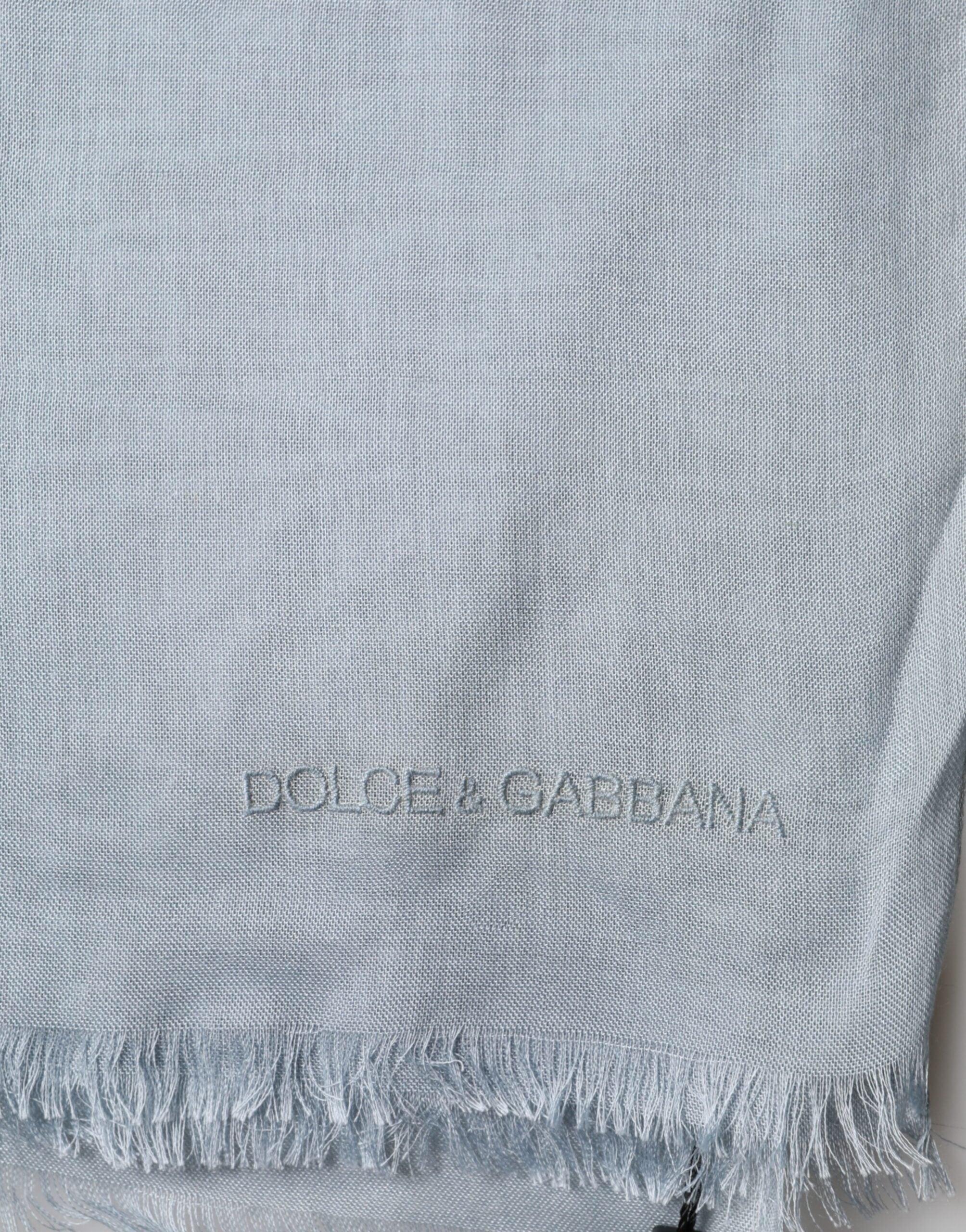 Dolce & Gabbana Light Blue Cashmere Knitted Shawl