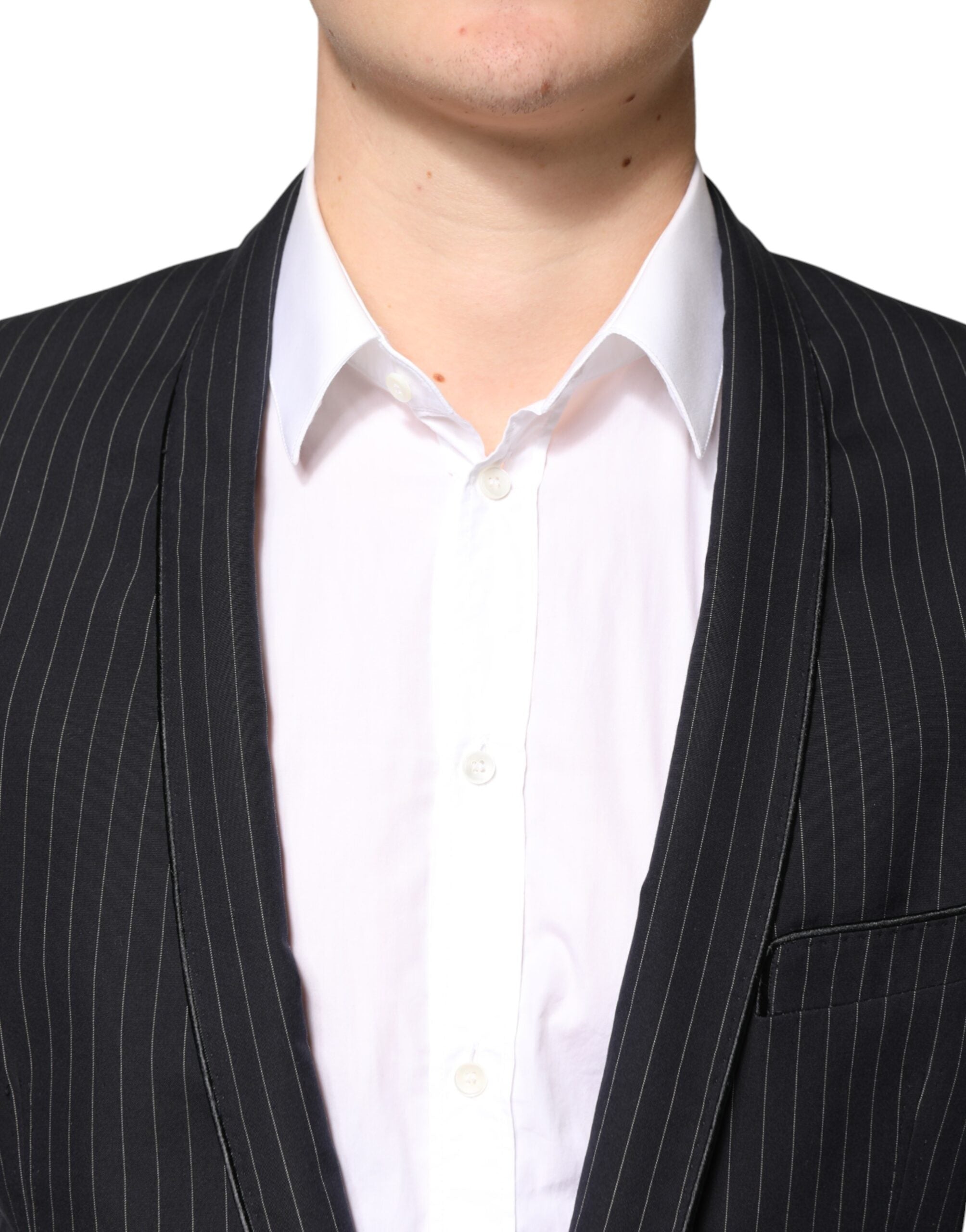 Dolce &amp; Gabbana Sorte Striber 1 Knap Habitjakke Blazer