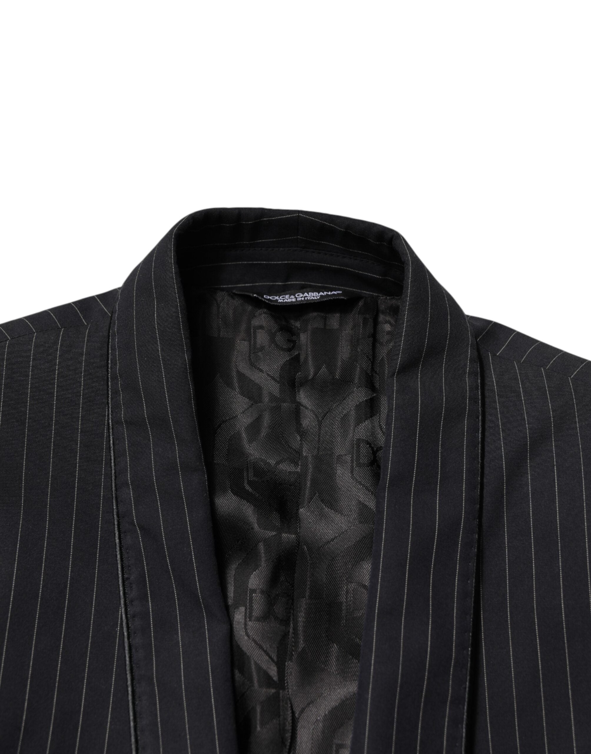Dolce &amp; Gabbana Sorte Striber 1 Knap Habitjakke Blazer