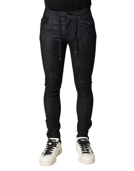 Dolce &amp; Gabbana Sorte Bomuldsstretch Skinny Denim Herrejeans