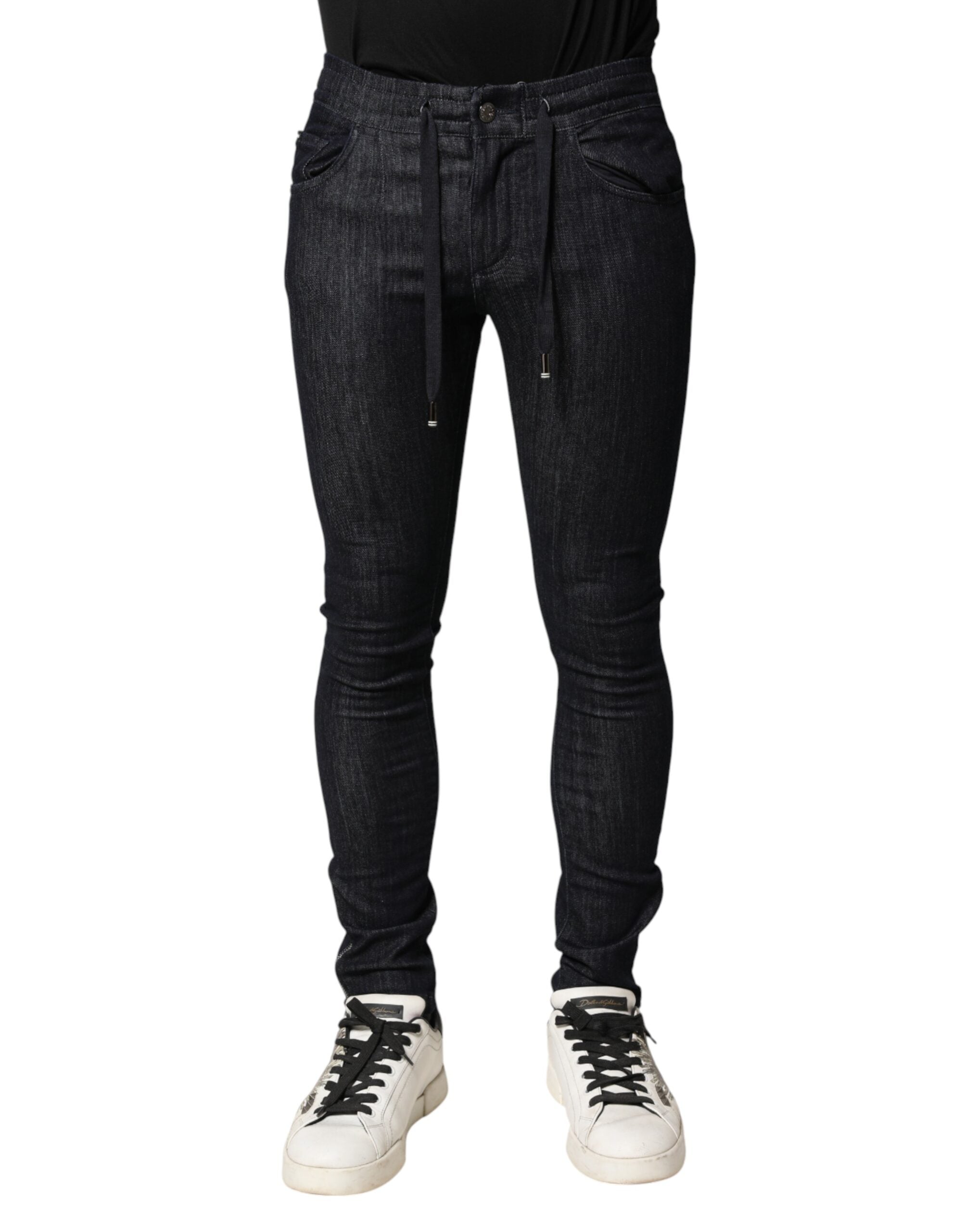 Dolce &amp; Gabbana Sorte Bomuldsstretch Skinny Denim Herrejeans